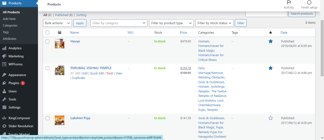 108 Puja Multi-Vendor Features