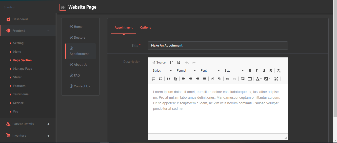 Diagnostic Management System Screenshot 2