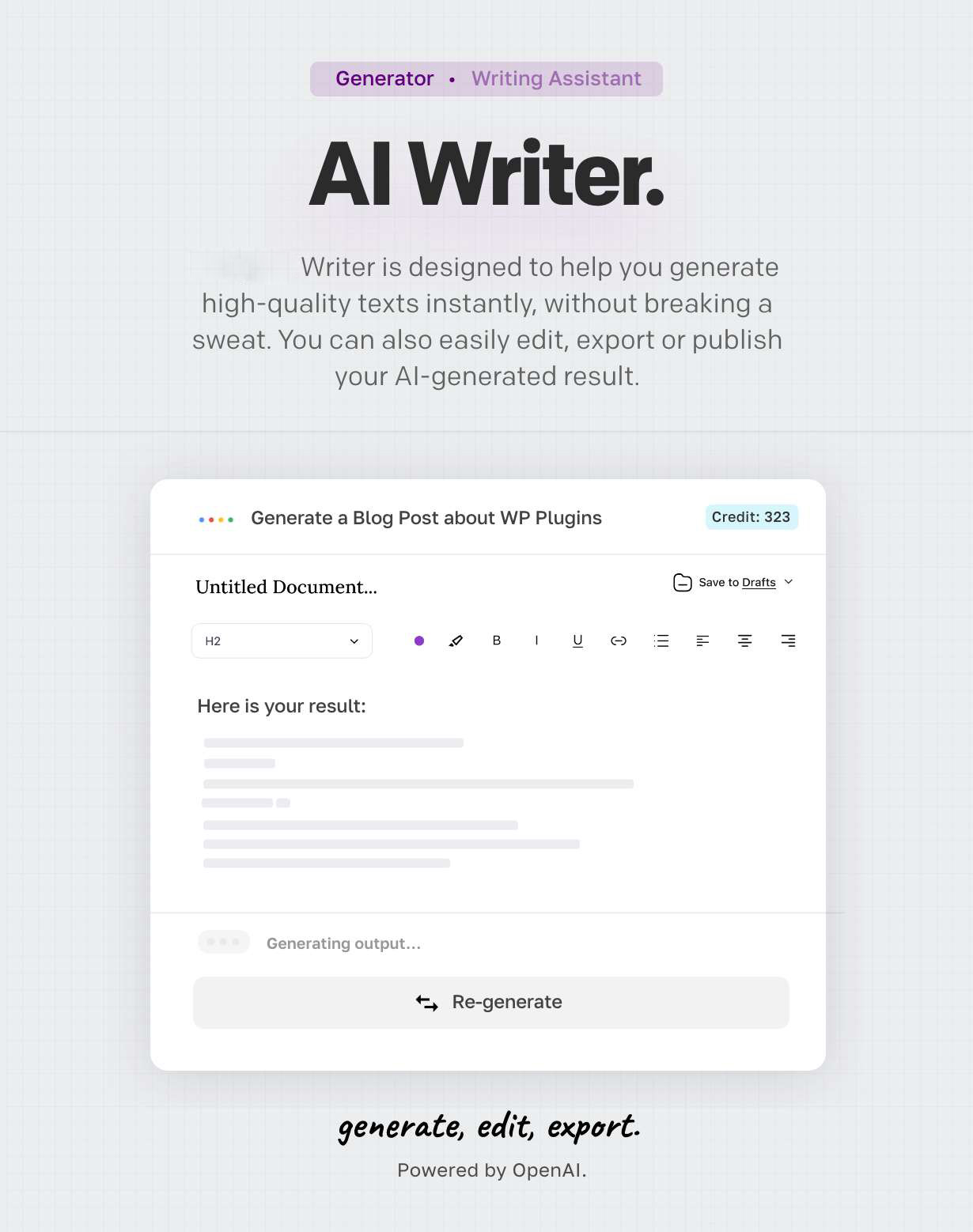 WriteTalent - Video Generator Desc