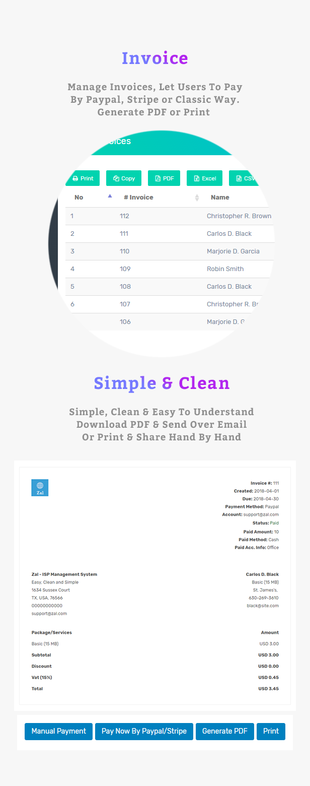 Viziweb - ISP Management System - Feature showcase 8