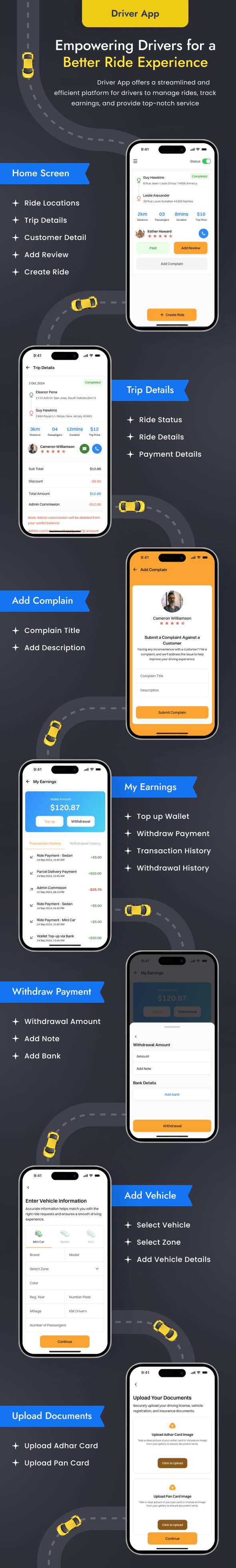 WorkCab - Complete Taxi App | Taxi Booking Solution - Feature showcase 13
