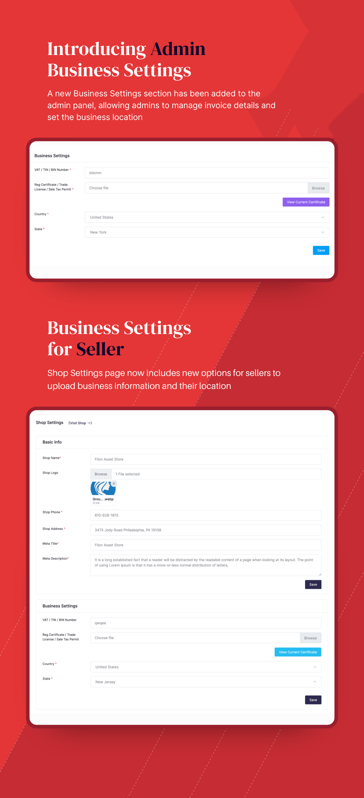 Admin rate management