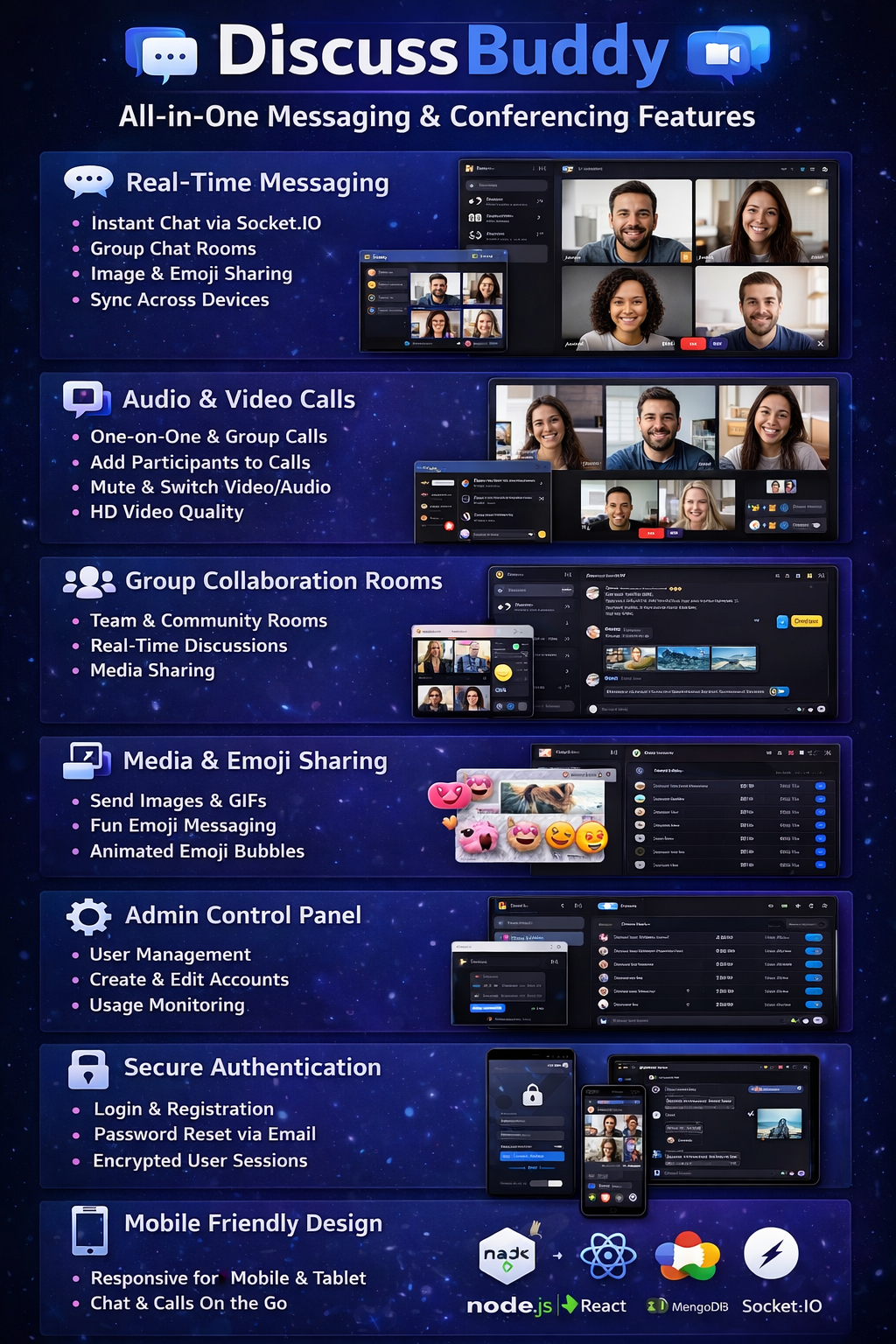 DiscussBuddy Real-Time Messaging and Video Conferencing