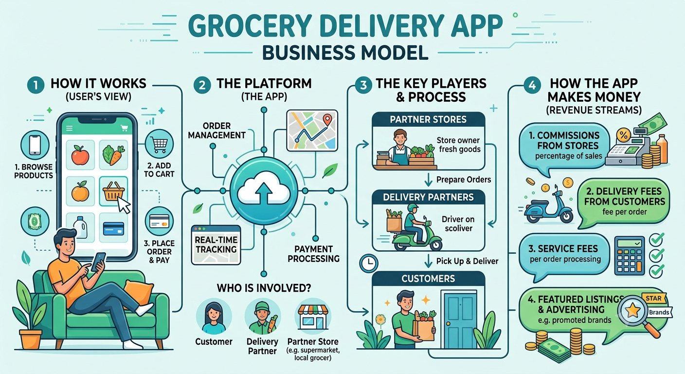 Grocery Delivery App Business Model Explained for Beginners