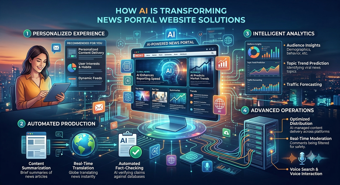 How AI Is Transforming News Portal Website Solutions
